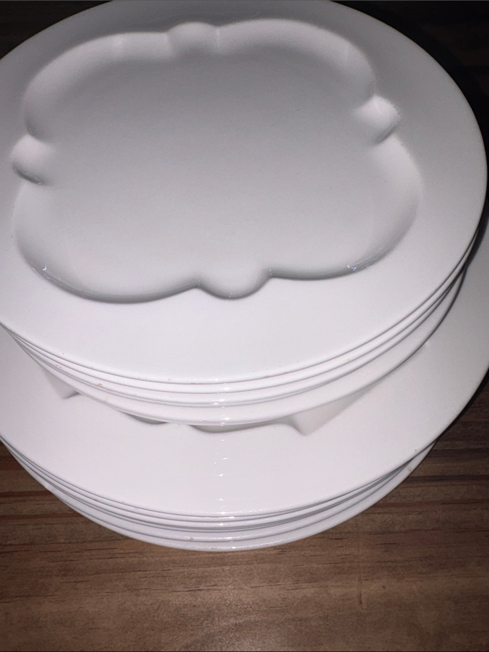 Lenox White Scalloped Edge Dinner Plates - Set